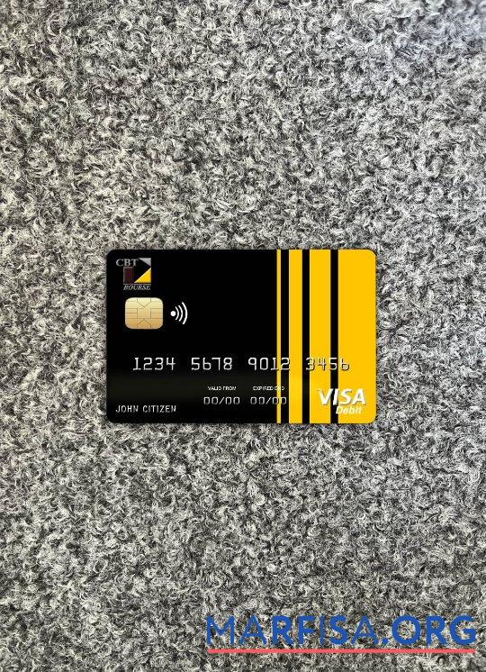 Realistic Chad Commercial bank Tchad visa card photolook front template